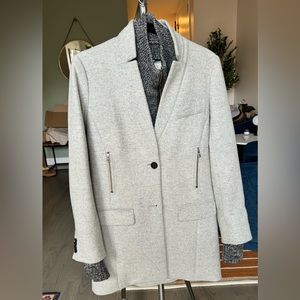 Veronica Beard Car Coat with Melange Dickey, Heather Grey, 8